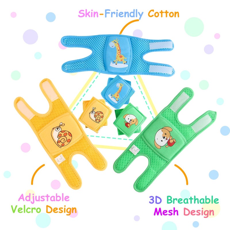 NASHRIO Baby Knee Pads for Crawling (3 Pairs), Anti-Slip and Protect Infants & Toddlers Knees, Elbows and Legs. Adjustable Straps and Breathable 3D Mesh for Boys and Girls (Unisex) - Image 2