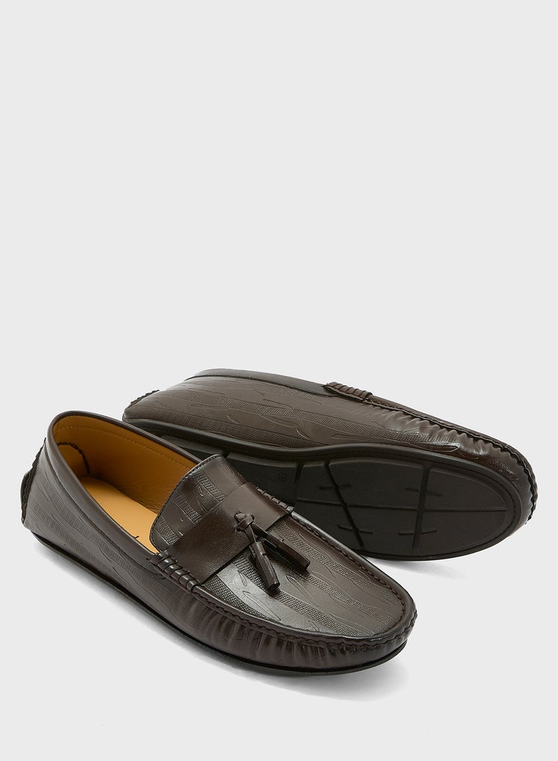 Robert Wood Tassel Detail Textuted Casual Loafers  - Image 3