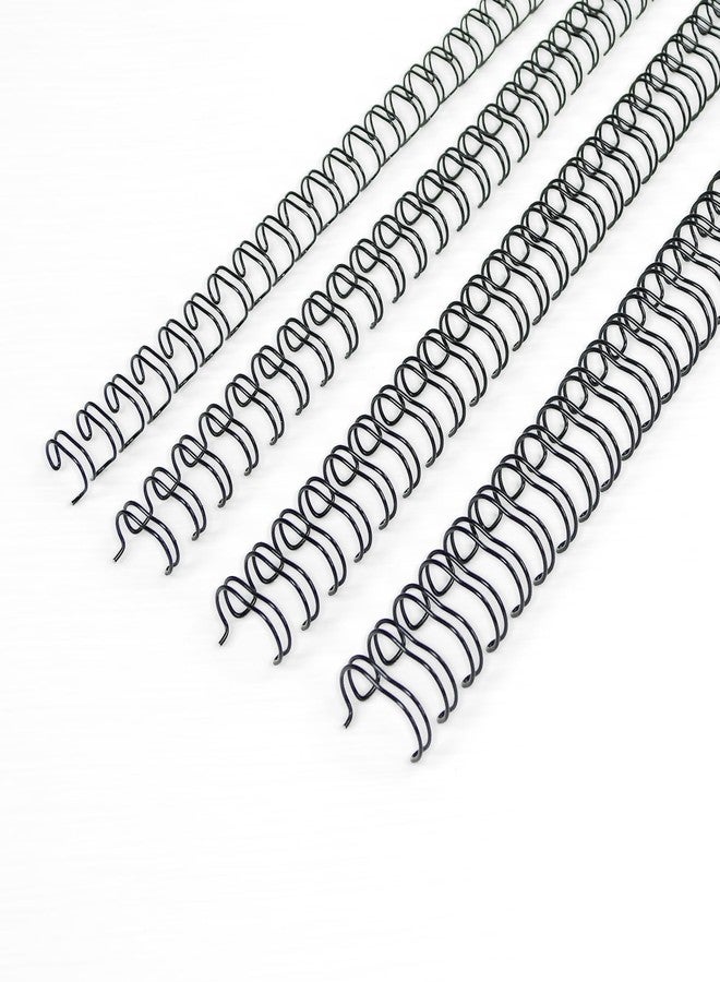 Rayson Double Loop Binding Wires, Mixed Sizes (1/4", 5/16", 3/8", 7/16"), 3:1 Pitch 32-Loop Black, Pack of 96 - Image 1