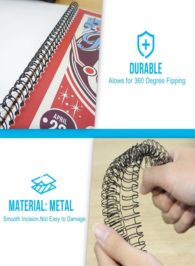 Rayson Double Loop Binding Wires, Mixed Sizes (1/4", 5/16", 3/8", 7/16"), 3:1 Pitch 32-Loop Black, Pack of 96 - Image 4