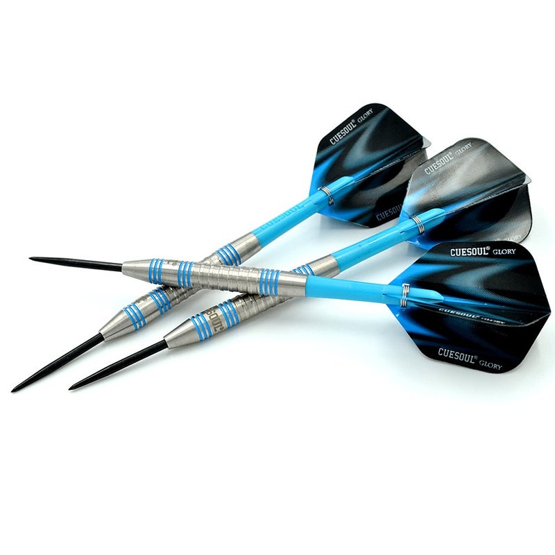CUESOUL Glory 85% Tungsten 22g Steel Tip Dart Set-Blue line Colored - Image 1