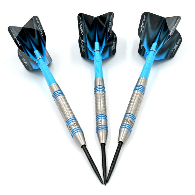 CUESOUL Glory 85% Tungsten 22g Steel Tip Dart Set-Blue line Colored - Image 3