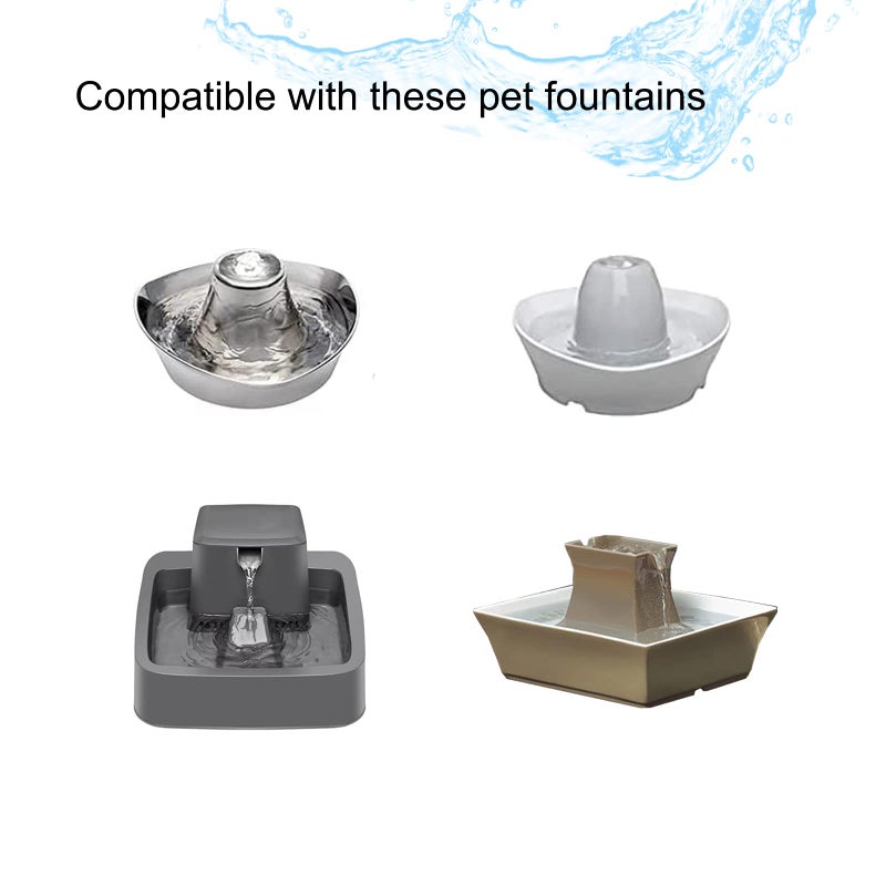 Ukulork 16 Pack Pet Fountain Filter Replacement,8 Carbon Filters and 8 Foam Pre-Filter Replacement Compatible with Multiple Pet Water Dspensers Water Bowl - Image 3