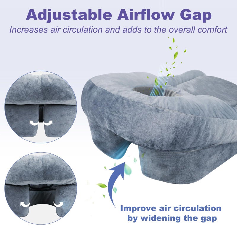 HOMCA Face Down Pillow After BBL or Eye Surgery - Home Massage Pillow Stomach Sleeping Face Down for Bed with CertiPUR-US Certified Memory Foam and Removable Cover - Image 3