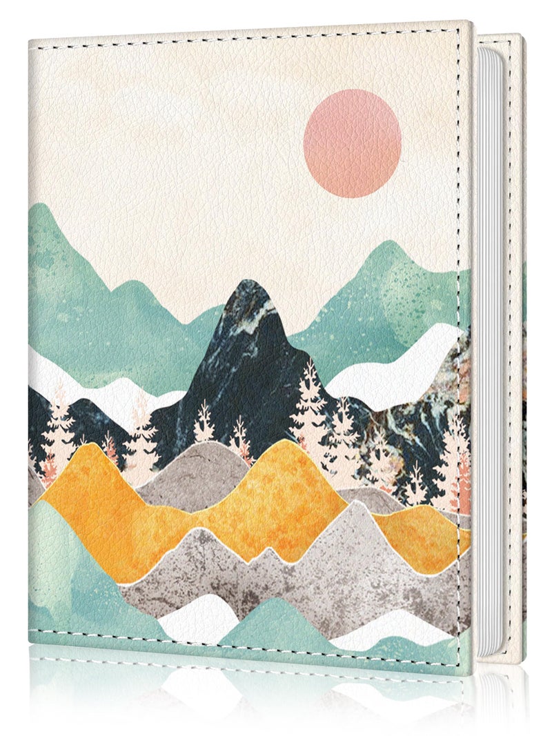 Lebrocoli Photo Album 4x6, 56 Pockets Small Picture Book Aesthetic Mountain Sunset, Personalized Large Capacity Mini PU Leather Picture Album Gift for Family Graduation Wedding Travel - Image 1
