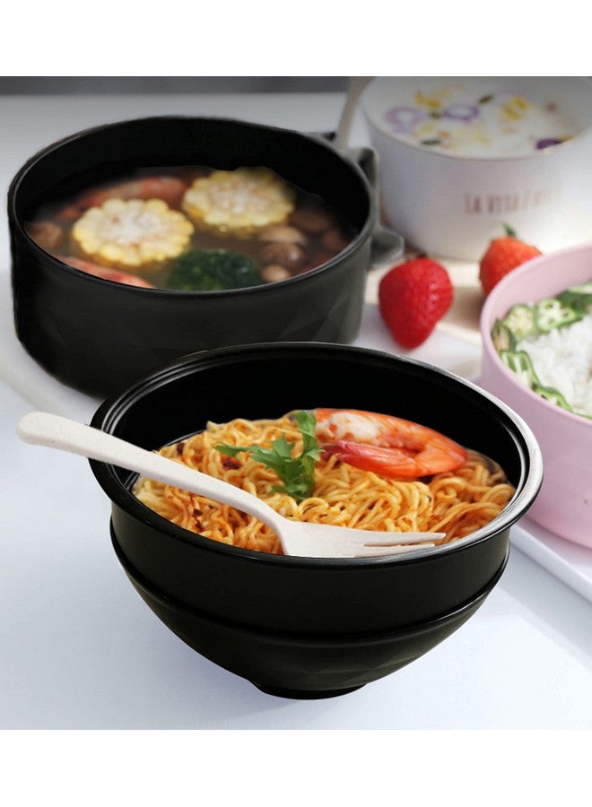 Layron Ramen Cooker Ramen Bowl Set with Chopsticks 33oz Microwave Noodle Bowl College Dorm Room Essentials for Girls for Boys Apartment Essentials-Black - Image 3