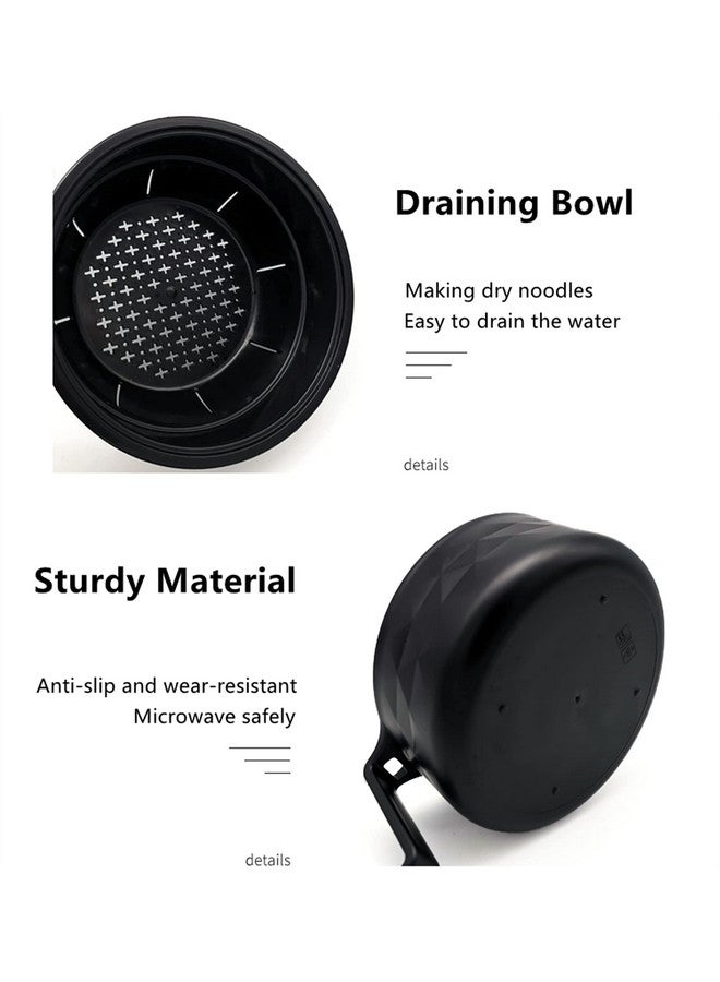 Layron Ramen Cooker Ramen Bowl Set with Chopsticks 33oz Microwave Noodle Bowl College Dorm Room Essentials for Girls for Boys Apartment Essentials-Black - Image 4