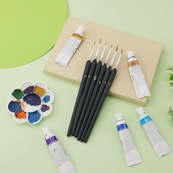 LeafLoom 6Pcs Paint Brushes Set Fine Detail Paint Brush Miniature Small Thin Painting Brushes Kit Micro Artist Acrylic Paints Brush Set - Image 5