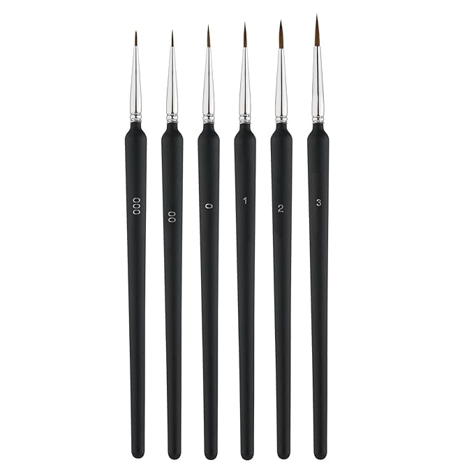 LeafLoom 6Pcs Paint Brushes Set Fine Detail Paint Brush Miniature Small Thin Painting Brushes Kit Micro Artist Acrylic Paints Brush Set - Image 1
