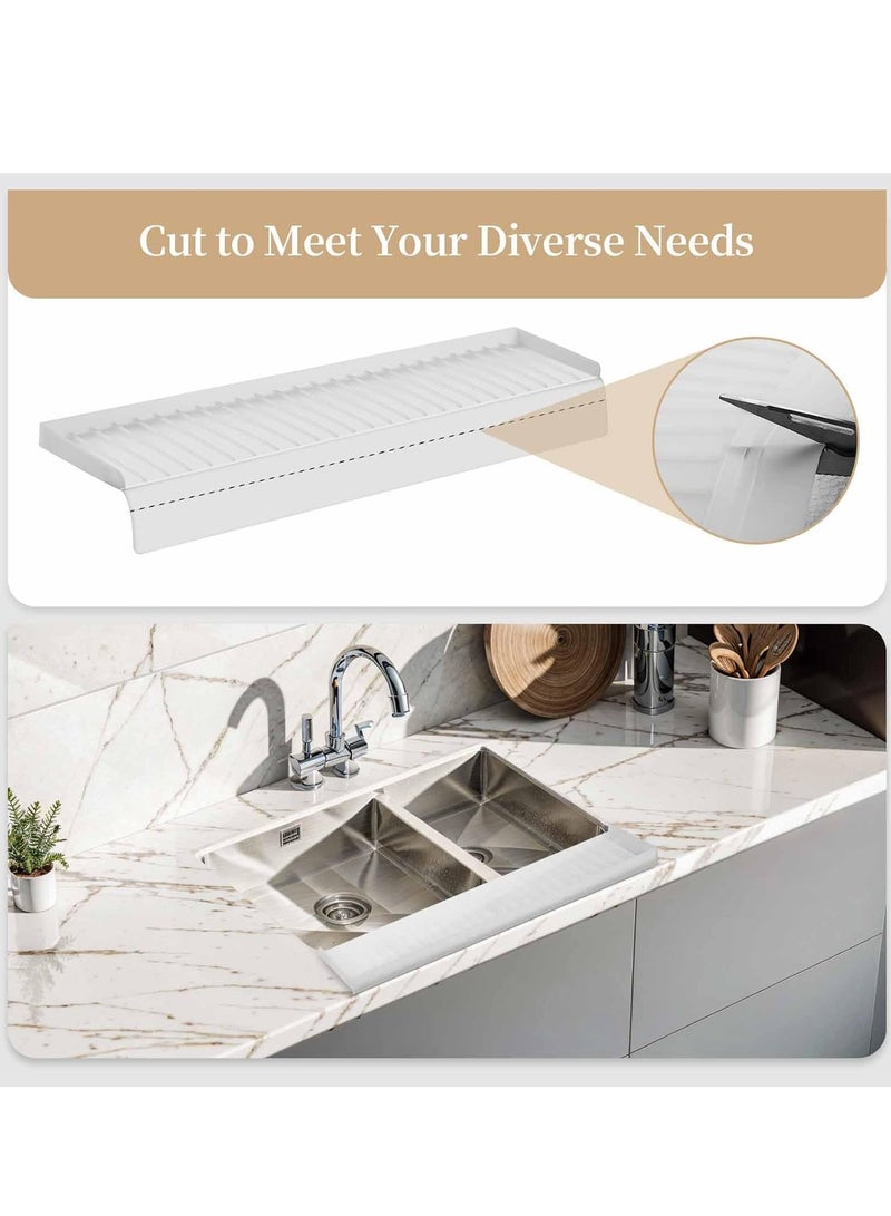 جفكام حماية حافة الحوض السيليكون للمحوض المطبخ ، حماية الحوض المطبخ ، حماية الحوض السيليكون للكوارتز ، الجرانيت ، حمام الحوض (شفاف ، 20 "x 4") - Image 2