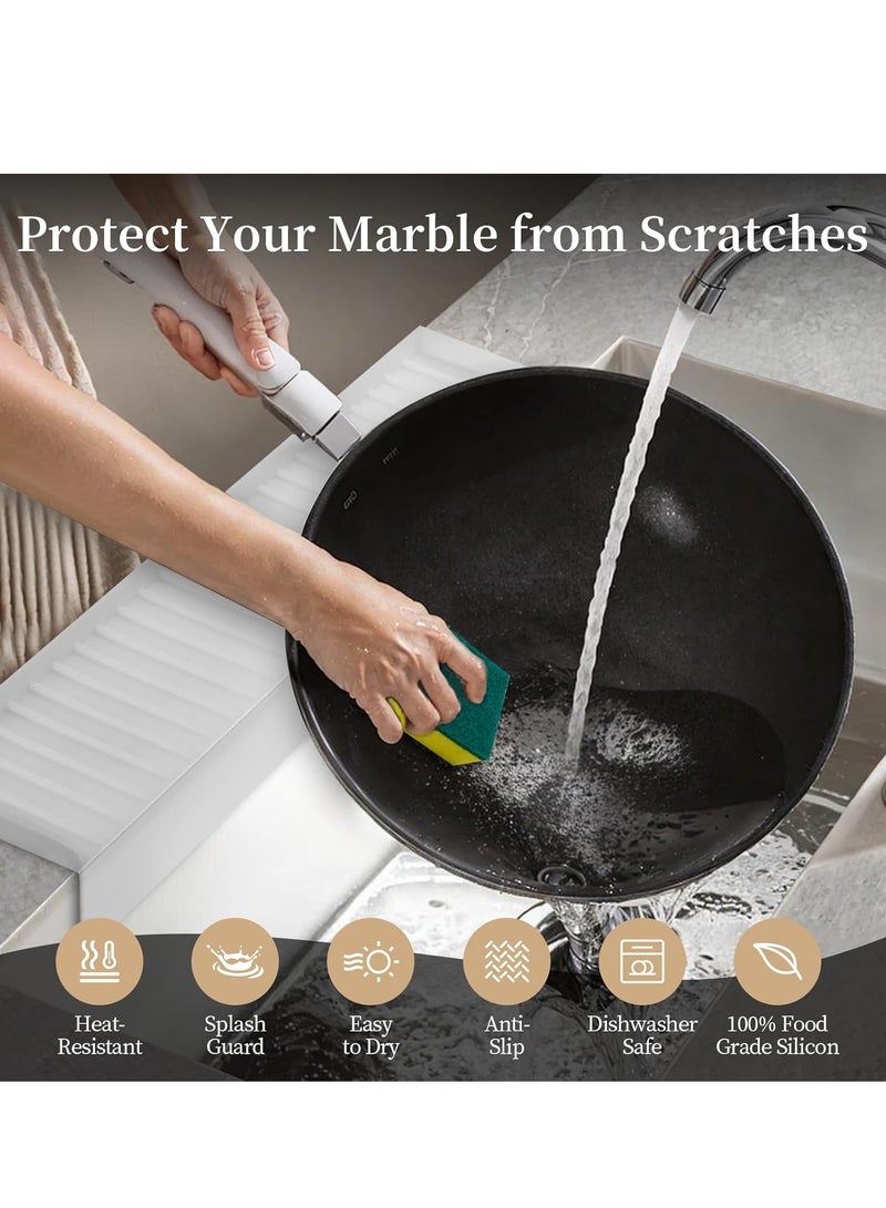 جفكام حماية حافة الحوض السيليكون للمحوض المطبخ ، حماية الحوض المطبخ ، حماية الحوض السيليكون للكوارتز ، الجرانيت ، حمام الحوض (شفاف ، 20 "x 4") - Image 5