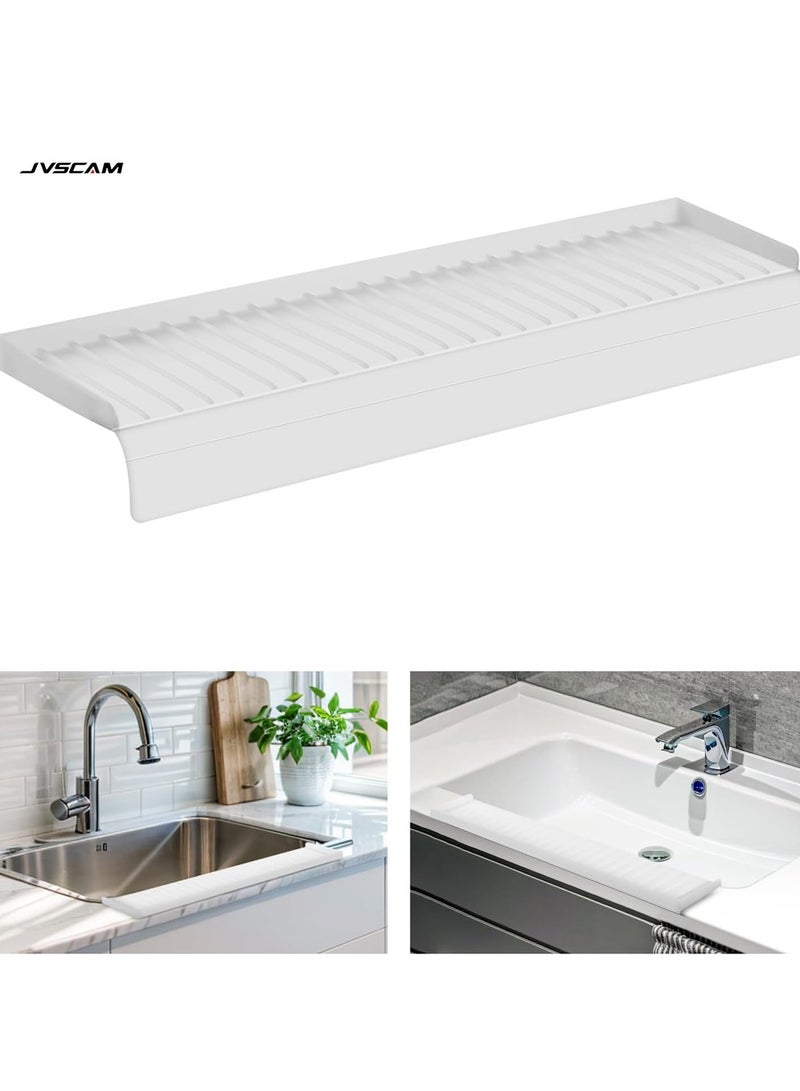 جفكام حماية حافة الحوض السيليكون للمحوض المطبخ ، حماية الحوض المطبخ ، حماية الحوض السيليكون للكوارتز ، الجرانيت ، حمام الحوض (شفاف ، 20 "x 4") - Image 1