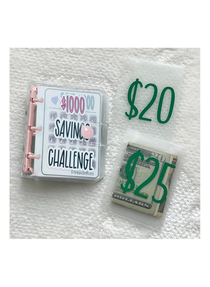 Generic 1000 Savings Challenge Binder with Envelopes, Reusable Budgeting Book, Mini Cash Envelope System for Savings Goals, Perfect Gift for Money Management (1 Pack) - Image 5