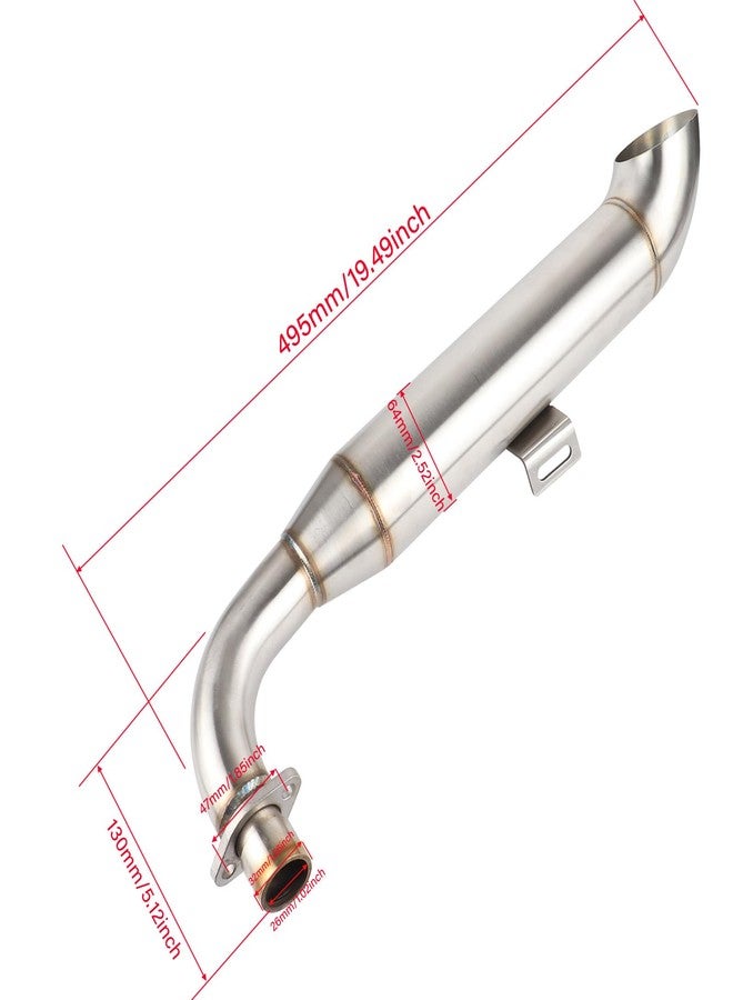 HTBCCHB Motorcycle Stainless Steel Exhaust Muffler For Stock or Big Bore Applications,For ATC70,Z50, mini Bikes, And Mini Trail 50 - Image 5
