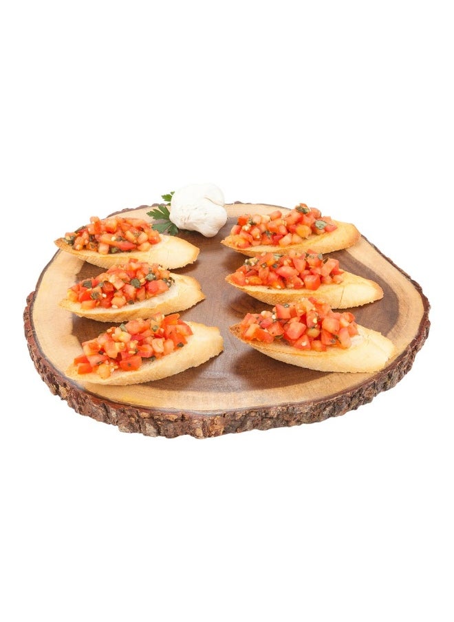 12 x 1 Inch Tree Bark Serving Tray, 1 Round Wood Slab - Varnished, Bark Edges, Rustic Centerpiece, Wood Tree Trunk Platter, For Weddings Or Homes, Serve Meats, Cheeses, Or Crackers