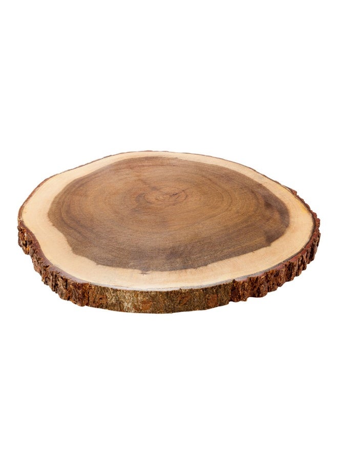 12 x 1 Inch Tree Bark Serving Tray, 1 Round Wood Slab - Varnished, Bark Edges, Rustic Centerpiece, Wood Tree Trunk Platter, For Weddings Or Homes, Serve Meats, Cheeses, Or Crackers
