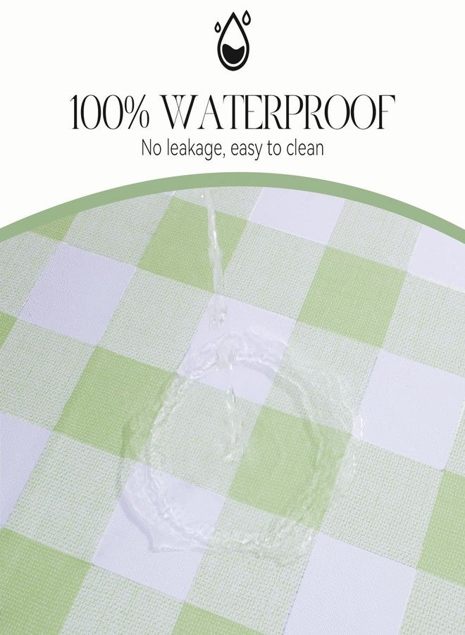 MOSAYT Rectangle Vinyl Tablecloth, 100% Waterproof Buffalo Gingham Plastic Table Cloth, Heavy Duty Wipeable Table Covers for Picnic, Outdoor, Camping - 54 x 78, Sage Green - Image 4