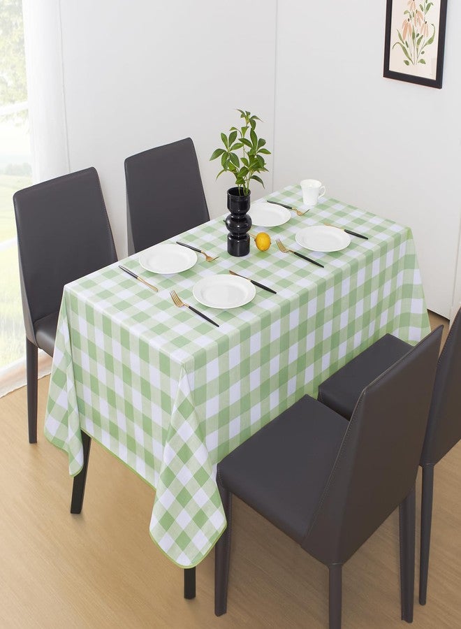 MOSAYT Rectangle Vinyl Tablecloth, 100% Waterproof Buffalo Gingham Plastic Table Cloth, Heavy Duty Wipeable Table Covers for Picnic, Outdoor, Camping - 54 x 78, Sage Green - Image 2