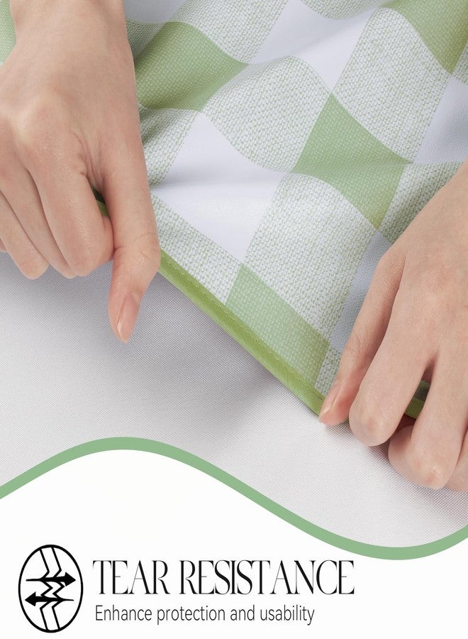 MOSAYT Rectangle Vinyl Tablecloth, 100% Waterproof Buffalo Gingham Plastic Table Cloth, Heavy Duty Wipeable Table Covers for Picnic, Outdoor, Camping - 54 x 78, Sage Green - Image 5
