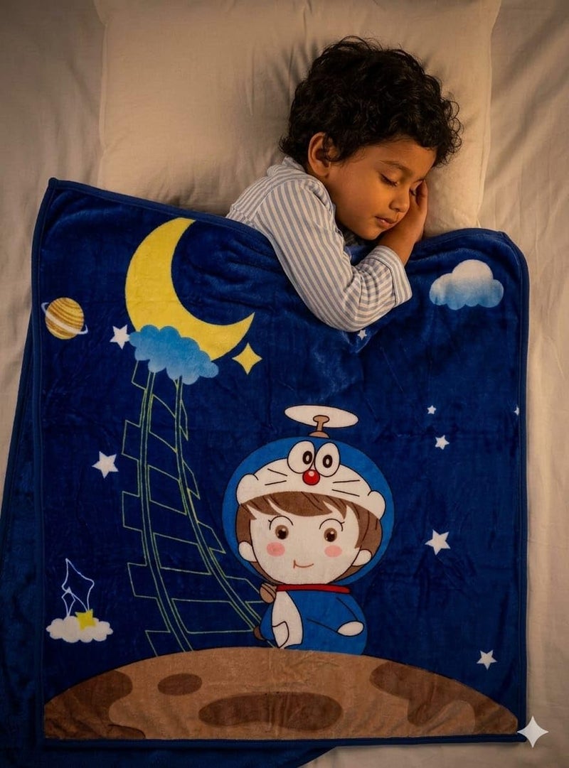Butterthief Light Weight Cartoon Printed Blanket 100 x140 cm, 0-5 Years Soft Flannel for All Seasons Reversible Baby Blanket for Kids Toddlers New Born Boys & Girls - Image 1
