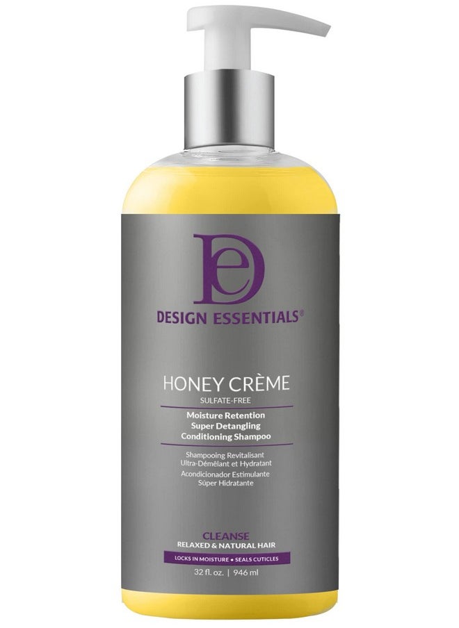 ديزاين إيسينشالز شامبو وبلسم Honey Creme Moisture Retention Super Detangler من Design Essentials، أبيض، 32 أونصة سائلة (عبوة من قطعة واحدة)  - Image 1