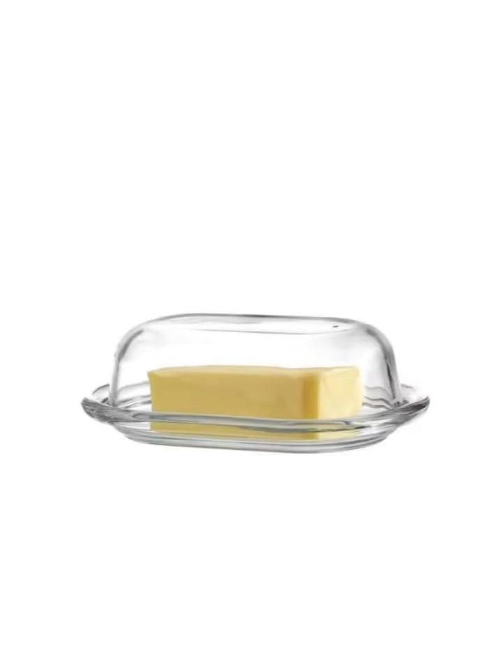 Generic Butter and Cheese Glass Dish with Glass Cover -(15.5*9*7cm)  - Image 1