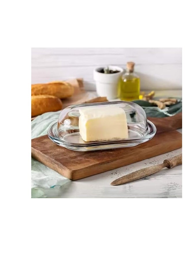 Generic Butter and Cheese Glass Dish with Glass Cover -(15.5*9*7cm)  - Image 4