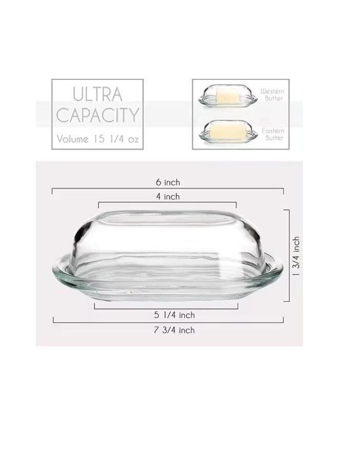 Generic Butter and Cheese Glass Dish with Glass Cover -(15.5*9*7cm)  - Image 5
