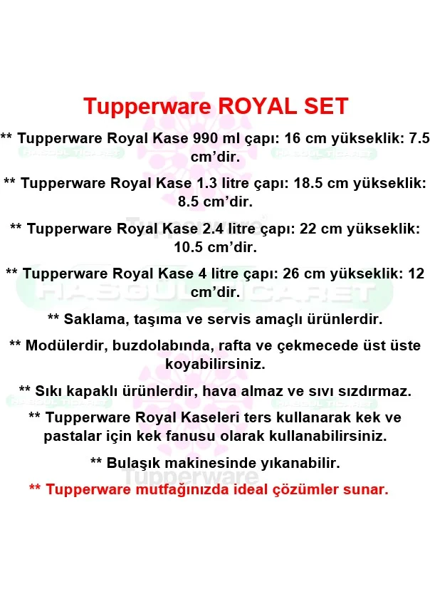 Tupperware Royal Set of 4 Black 990-1.3-2.4-4LT Storage Service Container