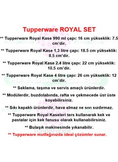 Tupperware Royal Set of 4 Black 990-1.3-2.4-4LT Storage Service Container  - Image 2