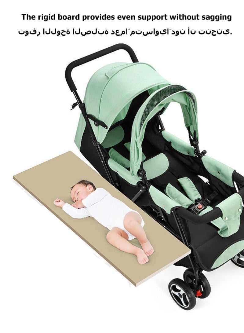 هالامين عربة أطفال مزدوجة سهلة الطي – مدمجة وخفيفة الوزن، مناسبة للأطفال من عمر 0 شهر فما فوق، حتى 15 كجم لكل مقعد – أسود ورمادي منقّط - Image 5