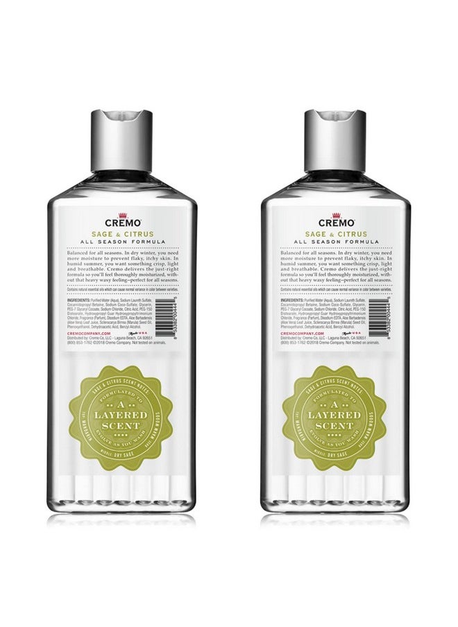 cremo Richlathering Sage & Citrus Body Wash A Revitalizing Combination Of Bright Mandarin Dry Herbs And White Cedar 16 Fl Oz (2Pack)  - Image 5