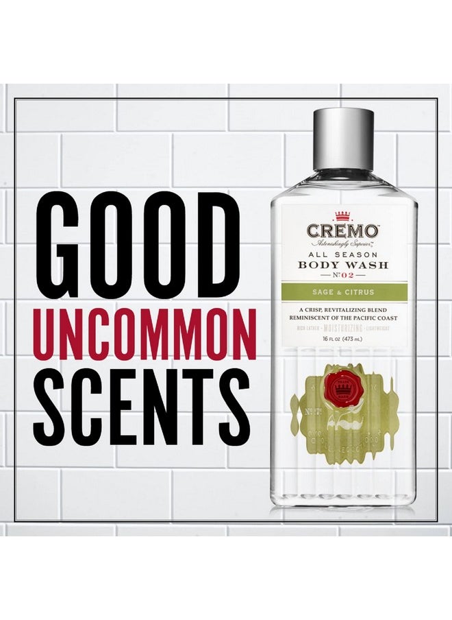 cremo Richlathering Sage & Citrus Body Wash A Revitalizing Combination Of Bright Mandarin Dry Herbs And White Cedar 16 Fl Oz (2Pack)  - Image 2