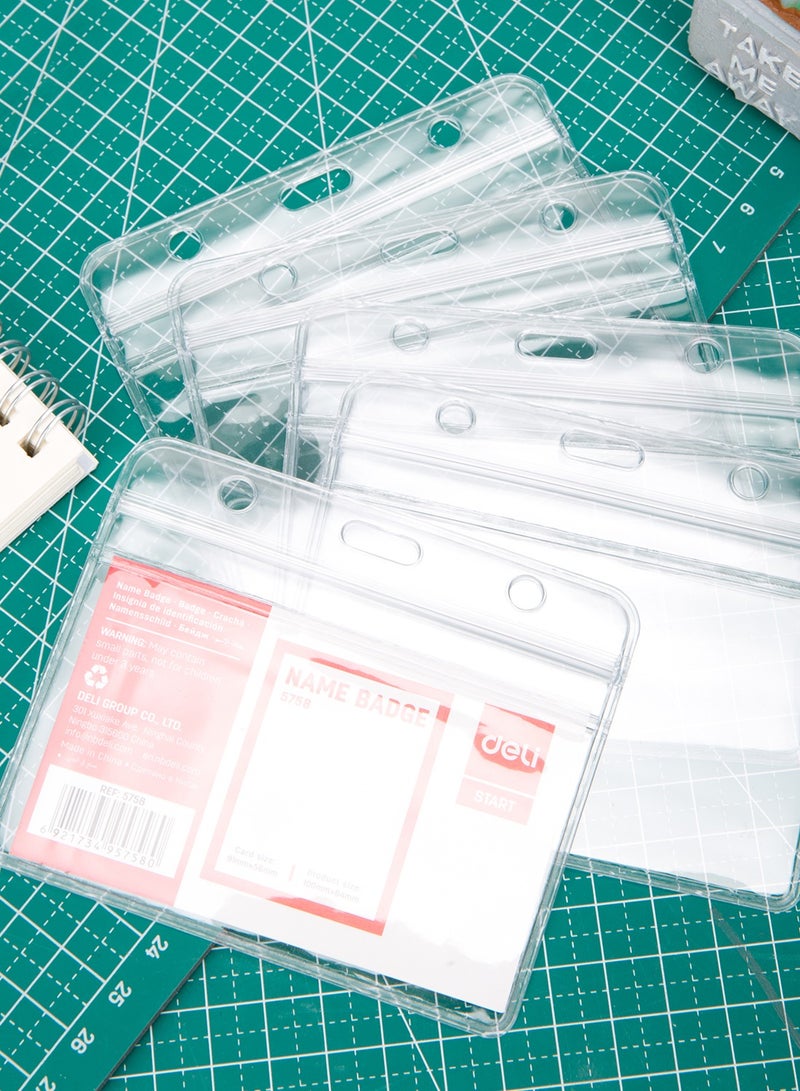 Deli Waterproof ID Holder, Name Badge, Inner core size: 91X56mm,Transparent, 100 Pcs. (E5758) - Image 2