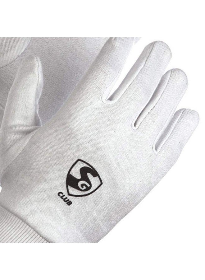 SG Club Cricket Wicket Keeping Inner Gloves for Junior | Cricket Kit for Kid | Use for Wicket Keeping and Batting | Faster Sweat Absorbtion | Cotton Material | Comfort Fit | White - Image 3