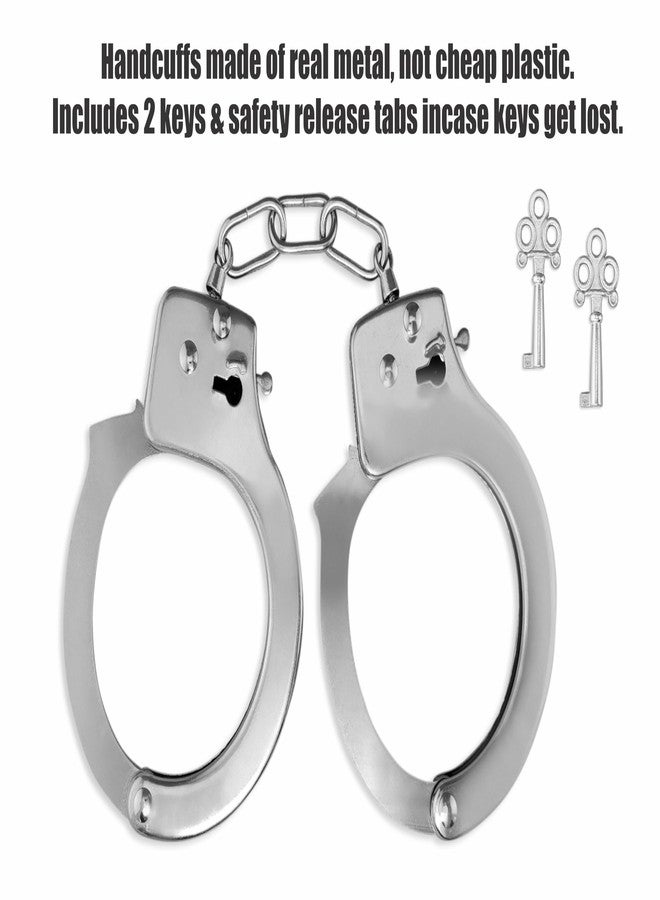 Larkmo Police Officer Costume Accessory Set, Toy Handcuffs with Keys, Police Badge & Funny Parking Tickets, Great Pretend Cop Set For Aspiring Halloween, Sheriffs, Detectives and Even FBI Agents - Image 3