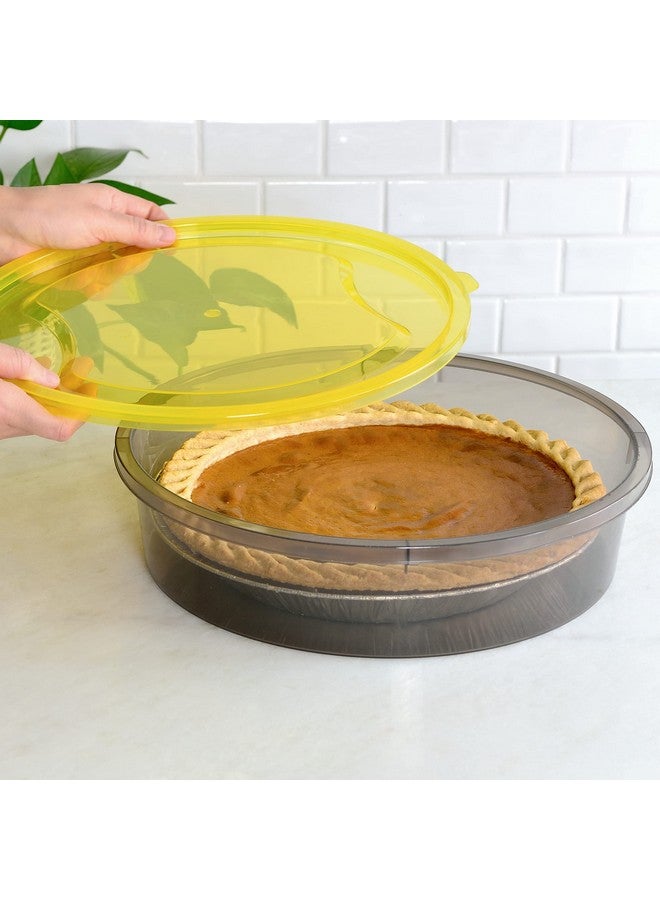 Youngever حاويات فطائر يانغيفر 3 عبوات، حاويات تخزين طعام بلاستيكية، حافظ فطائر طازجة، قطر 11 بوصة - Image 3