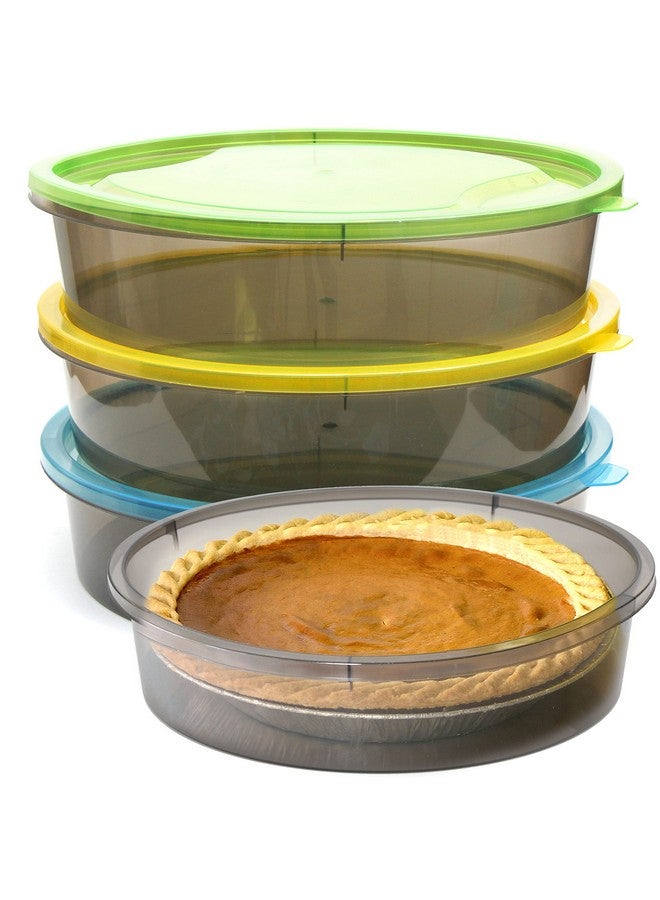 Youngever حاويات فطائر يانغيفر 3 عبوات، حاويات تخزين طعام بلاستيكية، حافظ فطائر طازجة، قطر 11 بوصة - Image 1