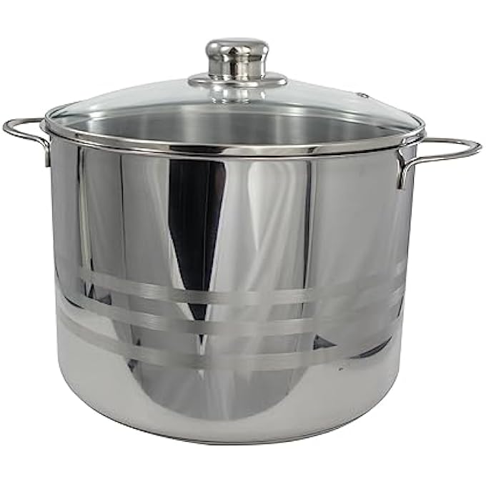 قدر حساء من الفولاذ المقاوم للصدأ مع غطاء سعة 8 لتر مقاس 24 سم