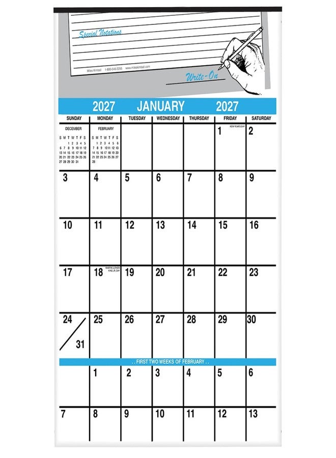 Miles Kimball Large 1 Year Vertical Giant Write On Calendar Ideal for Dorm Room, Refrigerator, Kitchen and Office - 15 1/2 in. x 22 in., 2023 - Image 1