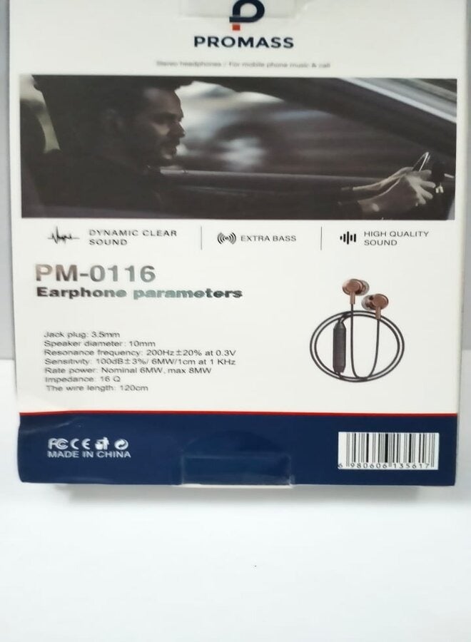 PROMASS Micro Earphone Parameters Black. - Image 3