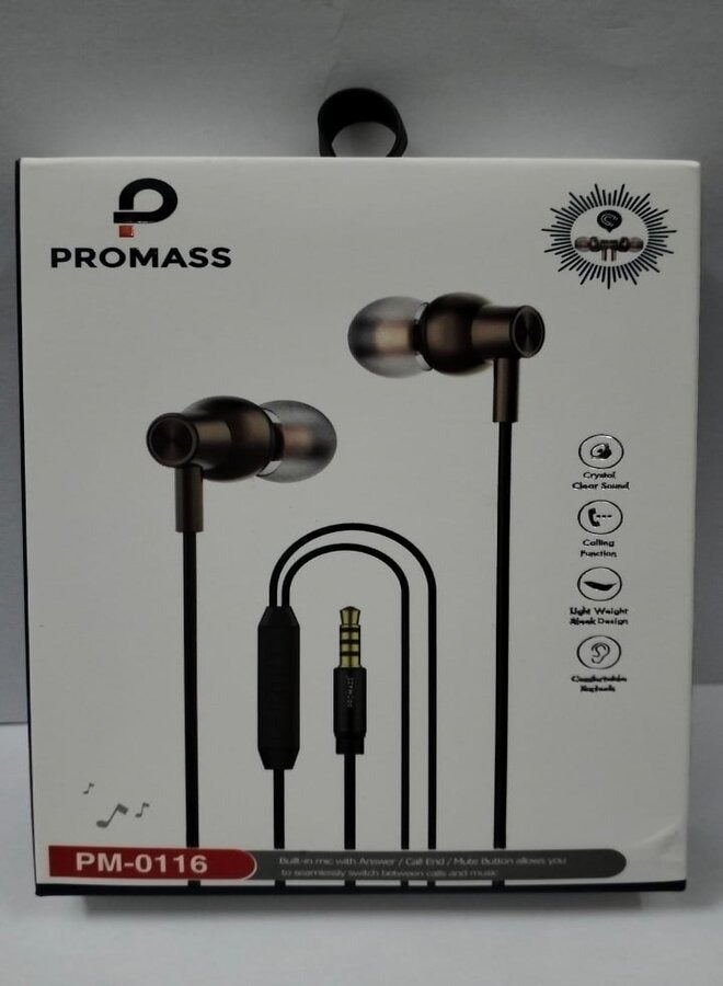 PROMASS Micro Earphone Parameters Black. - Image 1