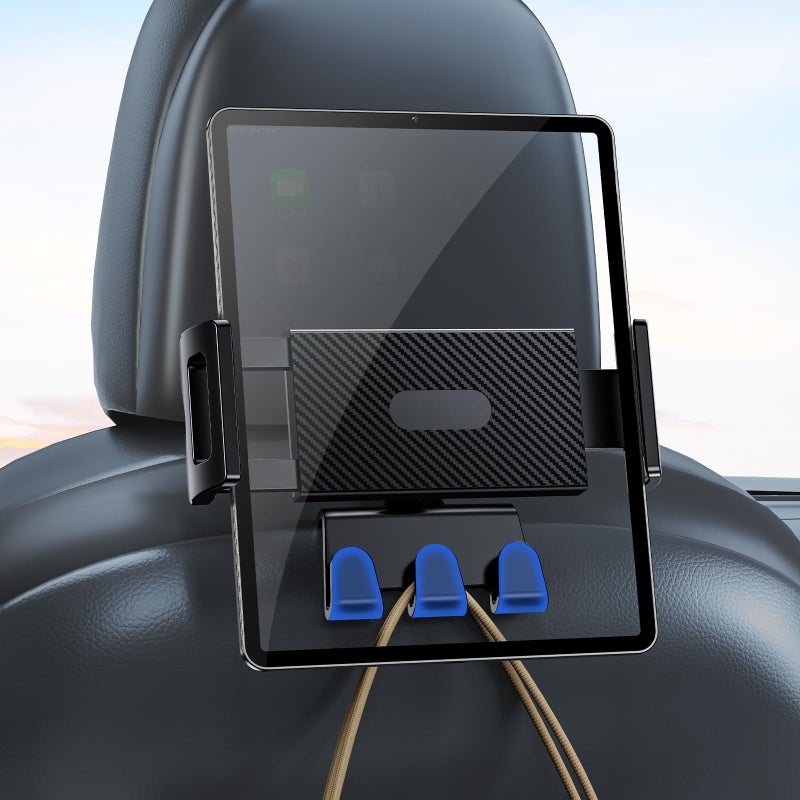 DICMKY Tesla iPad Tablet Mount Headrest Accessories for Model YJuniper Model 3Highland 2025 2024 2023 2022 2021 Back Seat Tablet Holder with Hooks for Kids Fits 47129 iPad Pro Air Mini - Image 2