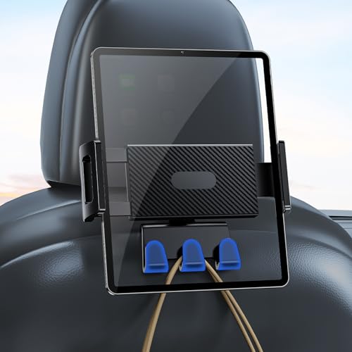 DICMKY Tesla iPad Tablet Mount Headrest Accessories for Model YJuniper Model 3Highland 2025 2024 2023 2022 2021 Back Seat Tablet Holder with Hooks for Kids Fits 47129 iPad Pro Air Mini - Image 1
