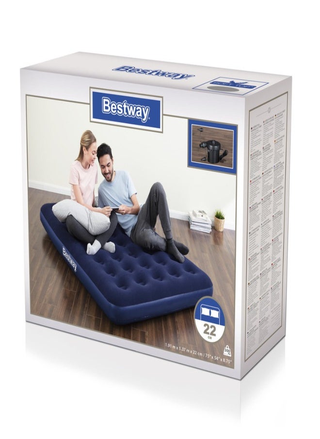 Bestway سرير هوائي Aeroluxe كامل مع مضخة هواء Sidewinder Ac 1.91Mx1.37Mx22سم 26-67287  - Image 2