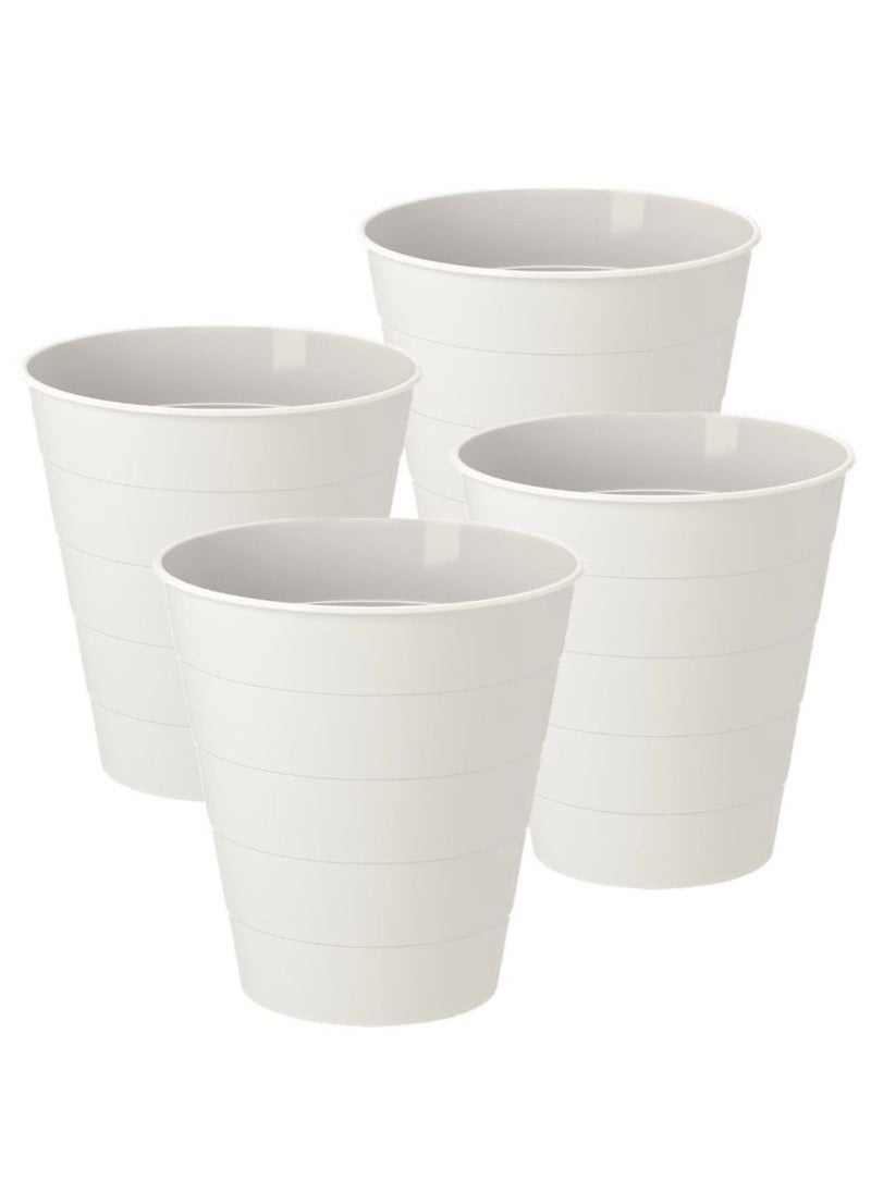 HOMESTAR 4 pieces of white plastic wastebasket  - Image 1
