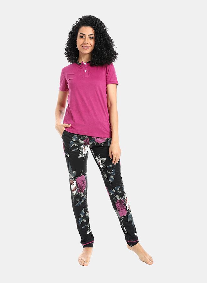 kady Self Pattern Short Sleeves Pajama Set - Image 1