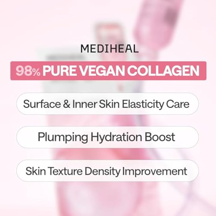 Mediheal Collagen Essential Sheet Mask Core Firming 10 pcs. 98% Vegan Collagen for firming, elasticity, and skin density improvement. Vegan formula - Image 4