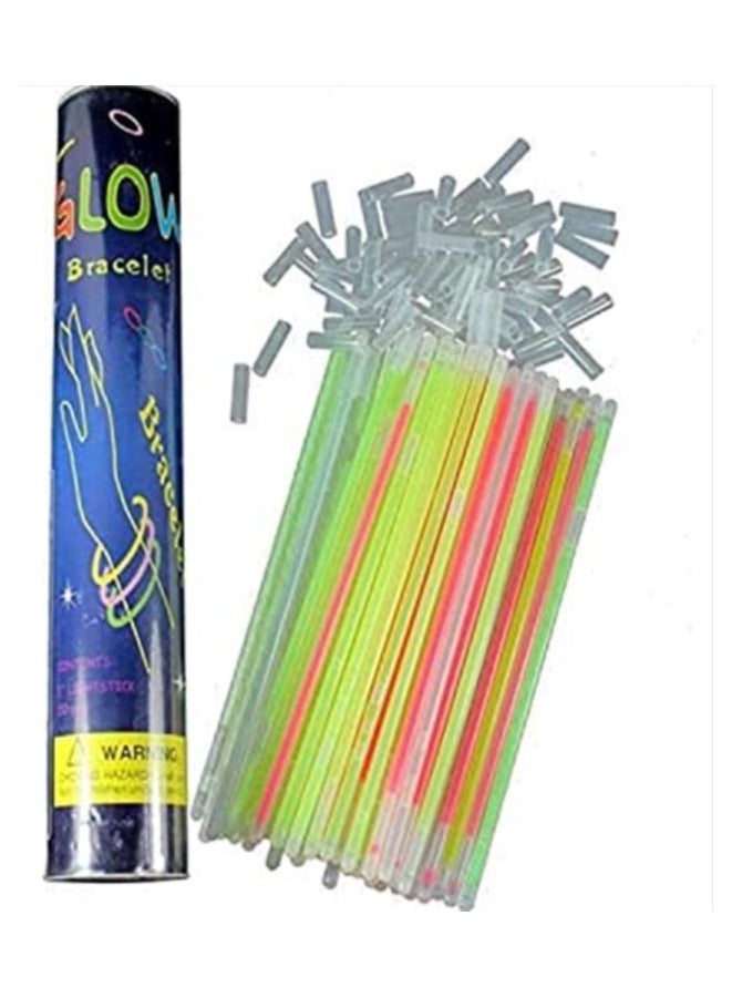 BLOOMING TIME 100 pcs Pack Multi-Color Glow Sticks Bulk, Flashing Glow in The Dark Party Supplies Bulk - Image 2