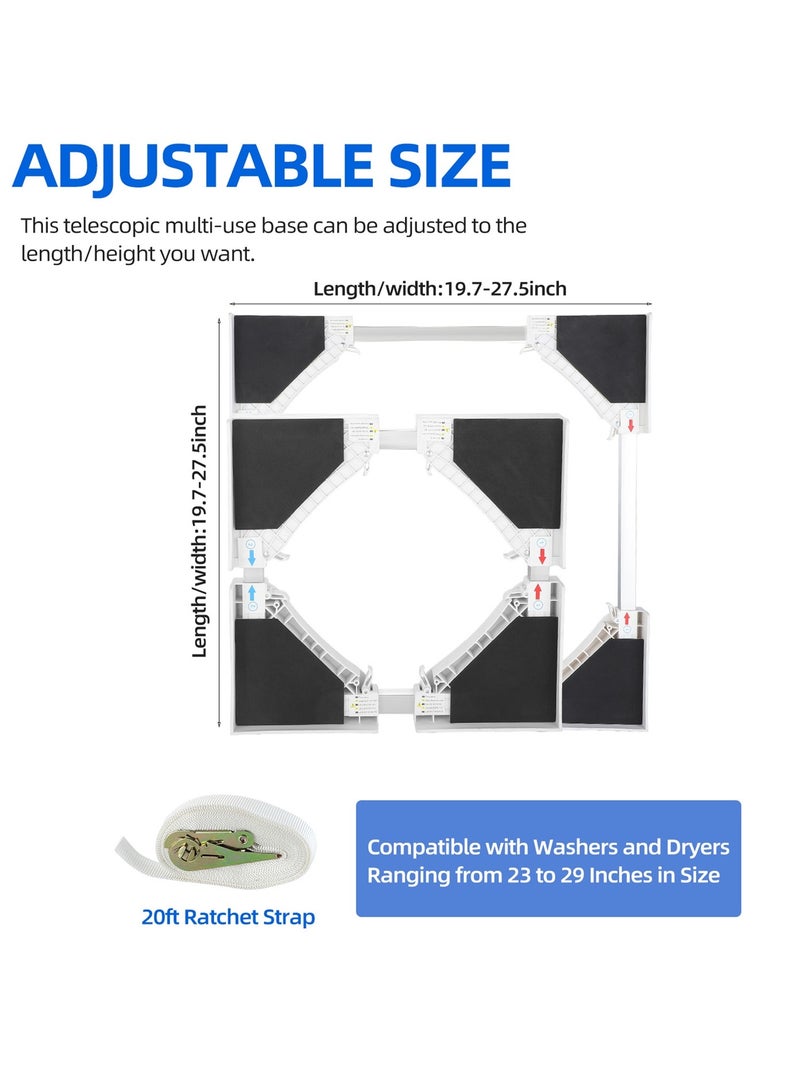 بيوينتي طقم التكديس للغسالة والمجفف   طقم تكديس قابل للتعديل من 50 إلى 70 سم   إطار تثبيت مع حزام مشدّد   مناسب لتركيب الغسالة والمجفف فوق بعضهما البعض - Image 3